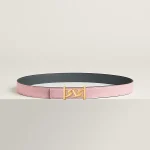 My H belt buckle & Reversible leather strap 24 mm